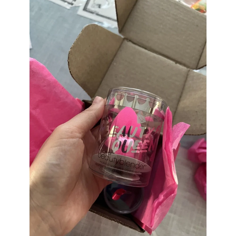 PINK Beauty Queen Original Beauty Blender Sponge makeup tool + Stand New